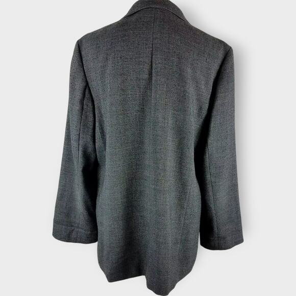 J. Jill Oversize Blazer Jacket One Button Notched Collar Gray Tweed Size Large - Picture 3 of 9